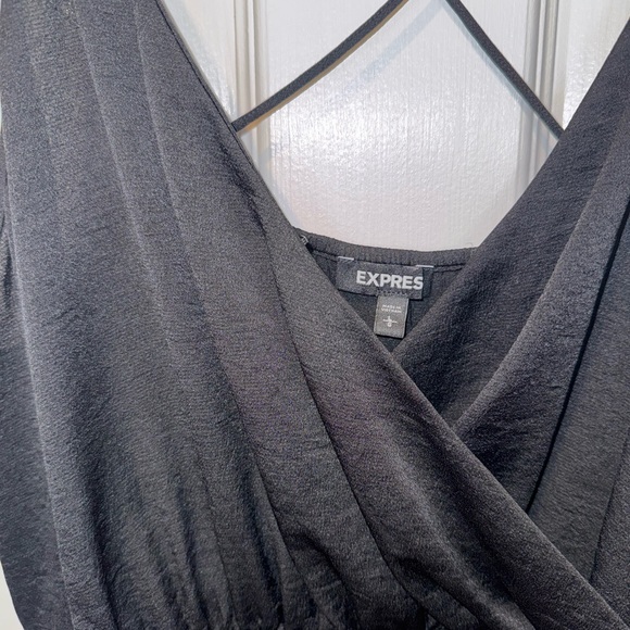 Express Black Silk Blouse with Crisscross Back - Picture 2 of 4